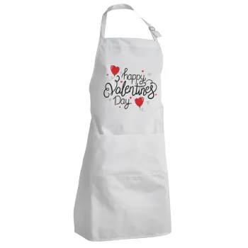 Happy Valentines Day!!!, Ποδιά Σεφ Ολόσωμη Ενήλικων (με ρυθμιστικά και 2 τσέπες)