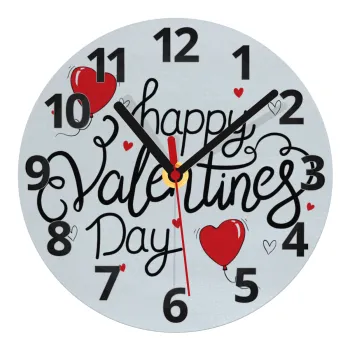Happy Valentines Day!!!, Ρολόι τοίχου γυάλινο (20cm)