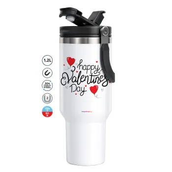 Happy Valentines Day!!!, Mega Stainless steel Tumbler with lid, double wall 1,2L