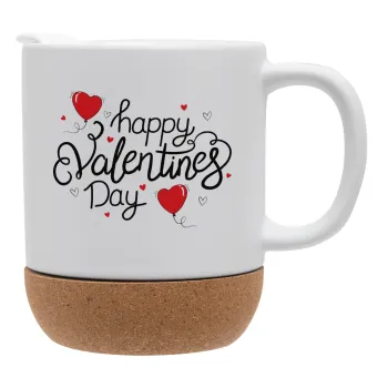 Happy Valentines Day!!!, Ceramic coffee mug Cork (MAT), 330ml