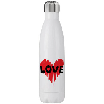 I Love You red heart, Stainless steel, double-walled, 750ml