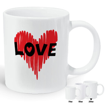 I Love You red heart, Κούπα Giga, κεραμική, 590ml