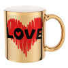 Mug ceramic, gold mirror, 330ml