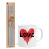 Easter Set, Ceramic Cup (330ml) & Easter aromatic flat candle (30cm) (GRAY)