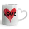 Mug heart handle, ceramic, 330ml