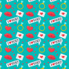 I Love You hearts rings & kiss pattern