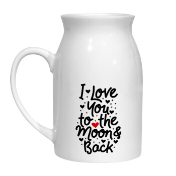 I love you to the moon and back with hearts, Milk Jug (450ml) (1pcs)