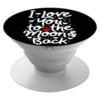 I love you to the moon and back with hearts, Phone Holders Stand  White Hand-held Mobile Phone Holder