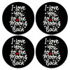 SET of 4 round wooden coasters (9cm)