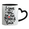 Mug heart black handle, ceramic, 330ml