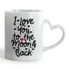 Mug heart handle, ceramic, 330ml