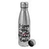Metallic water bottle, stainless steel, 750ml