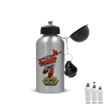 Super Wings, Metallic water jug, Silver, aluminum 500ml