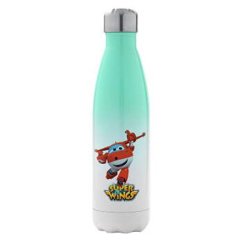Super Wings, Metal mug thermos Green/White (Stainless steel), double wall, 500ml