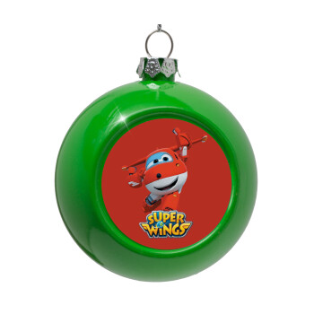 Super Wings, Green Christmas tree ornament bauble 8cm