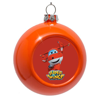 Super Wings, Στολίδι Χριστουγεννιάτικη μπάλα δένδρου Πορτοκαλί 8cm