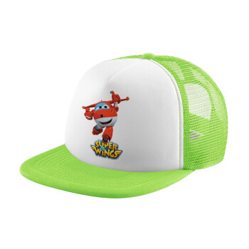 Super Wings, Καπέλο παιδικό Soft Trucker με Δίχτυ Πράσινο/Λευκό