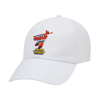 Super Wings, Καπέλο Ενηλίκων Baseball Λευκό 5-φύλλο (POLYESTER, ΕΝΗΛΙΚΩΝ, UNISEX, ONE SIZE)