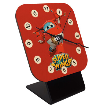 Super Wings, Quartz Table clock in natural wood (10cm)