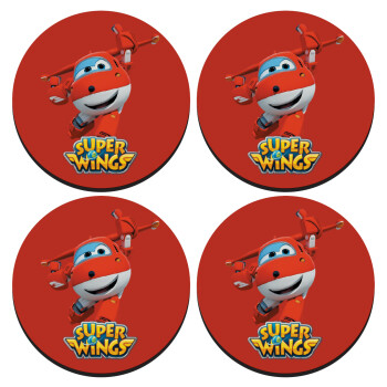 Super Wings, SET of 4 round wooden coasters (9cm)