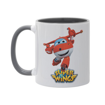 Super Wings, Κούπα χρωματιστή γκρι, κεραμική, 330ml