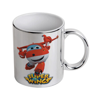 Super Wings, Mug ceramic, silver mirror, 330ml