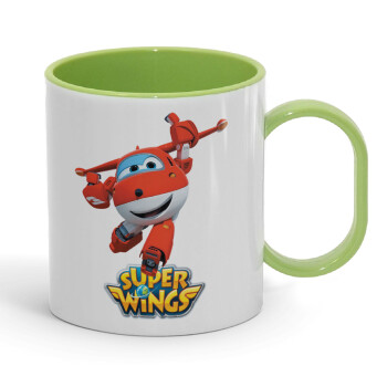 Super Wings, Κούπα (πλαστική) (BPA-FREE) Polymer Πράσινη για παιδιά, 330ml