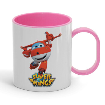 Super Wings, Κούπα (πλαστική) (BPA-FREE) Polymer Ροζ για παιδιά, 330ml