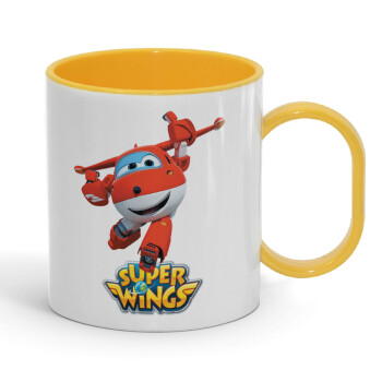 Super Wings, Κούπα (πλαστική) (BPA-FREE) Polymer Κίτρινη για παιδιά, 330ml