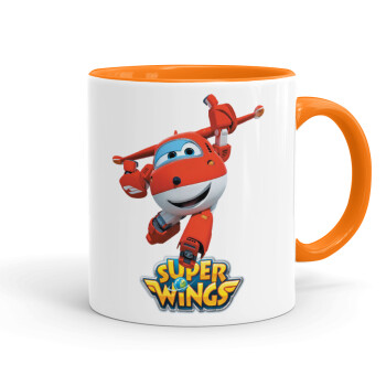 Super Wings, Κούπα χρωματιστή πορτοκαλί, κεραμική, 330ml