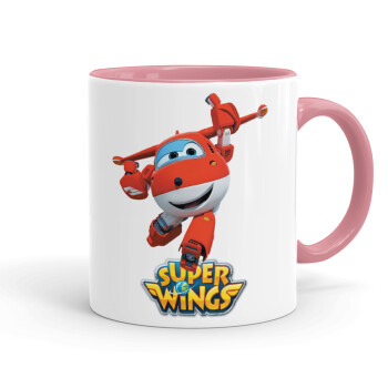 Super Wings, Mug colored pink, ceramic, 330ml