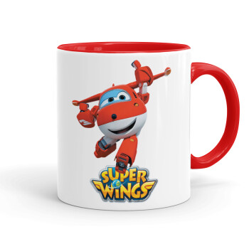 Super Wings, Κούπα χρωματιστή κόκκινη, κεραμική, 330ml