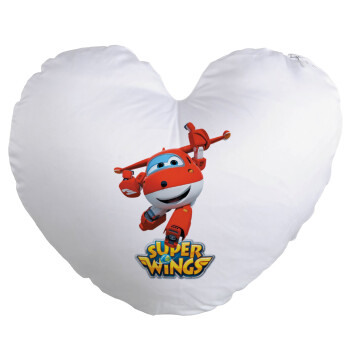Super Wings, Μαξιλάρι καναπέ καρδιά 40x40cm περιέχεται το  γέμισμα