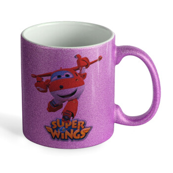 Super Wings, Κούπα Μωβ Glitter που γυαλίζει, κεραμική, 330ml