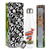 Easter candle, metallic white thermos bottle (500ml) & aromatic flat candle (30cm) (GRAY)