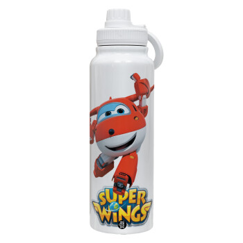 Super Wings, Θερμός 1L Ανοξείδωτο με Βάση Κινητού & Διπλά Τοιχώματα