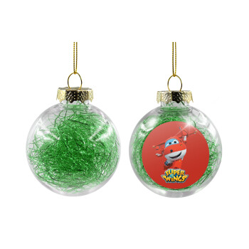 Super Wings, Χριστουγεννιάτικη μπάλα δένδρου διάφανη με πράσινο γέμισμα 8cm