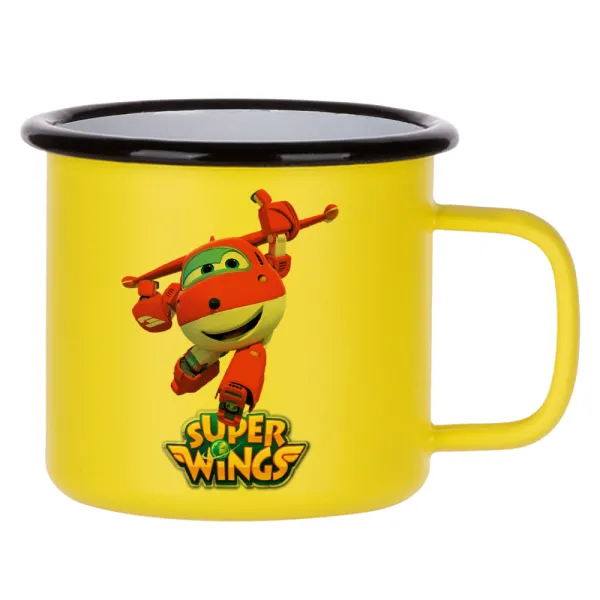 Super Wings — Κούπα Μεταλλική εμαγιέ ΜΑΤ Κίτρινη 360ml