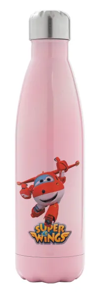 Super Wings — Metal mug thermos Pink Iridiscent (Stainless steel), double wall, 500ml