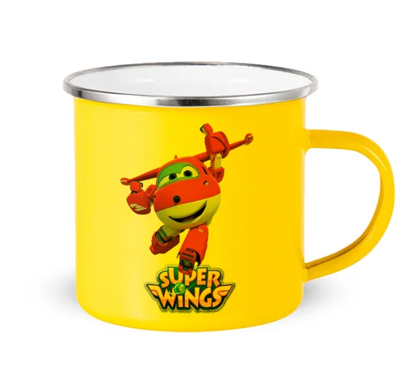 Super Wings — Yellow Enamel Metallic Cup 360ml