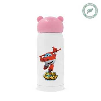 Super Wings, Ροζ ανοξείδωτο παγούρι θερμό (Stainless steel), 320ml