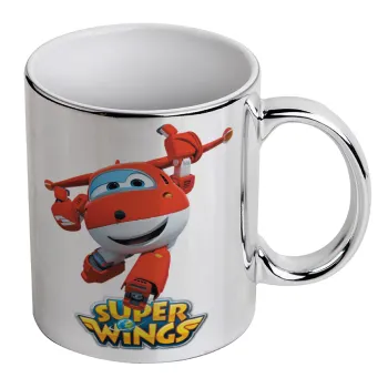 Super Wings, Mug ceramic, silver mirror, 330ml