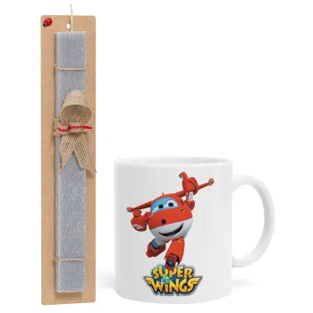 Super Wings, Easter Set, Ceramic Cup (330ml) & Easter aromatic flat candle (30cm) (GRAY)