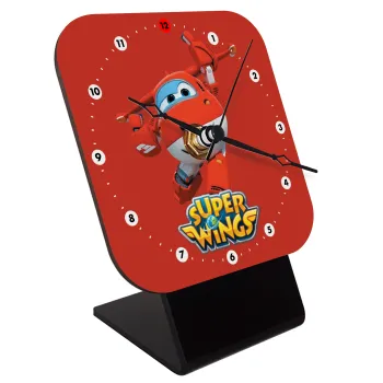 Super Wings, Επιτραπέζιο ρολόι ξύλινο με δείκτες (10cm)