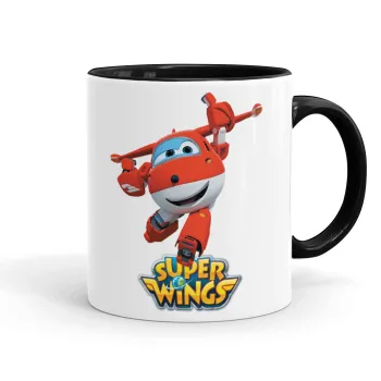 Super Wings, Κούπα χρωματιστή μαύρη, κεραμική, 330ml