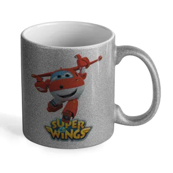 Super Wings, Κούπα Ασημένια Glitter που γυαλίζει, κεραμική, 330ml