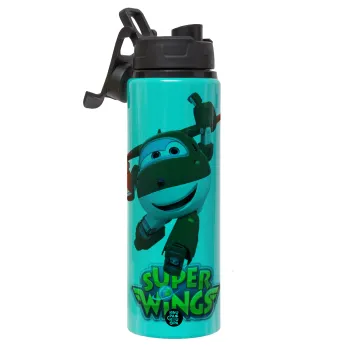 Super Wings, Μεταλλικό παγούρι νερού με καπάκι ασφαλείας, αλουμινίου 850ml