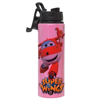 Super Wings, Μεταλλικό παγούρι νερού με καπάκι ασφαλείας, αλουμινίου 850ml