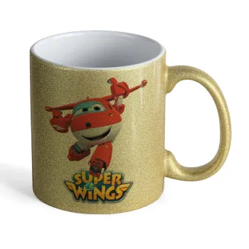 Super Wings, Κούπα Χρυσή Glitter που γυαλίζει, κεραμική, 330ml