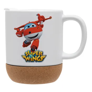 Super Wings, Κούπα, κεραμική με βάση φελού και καπάκι (ΜΑΤ), 330ml